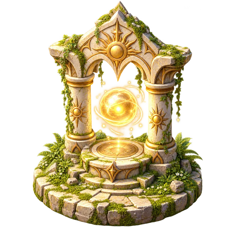 Sunwell shrine with a glowing gold orb